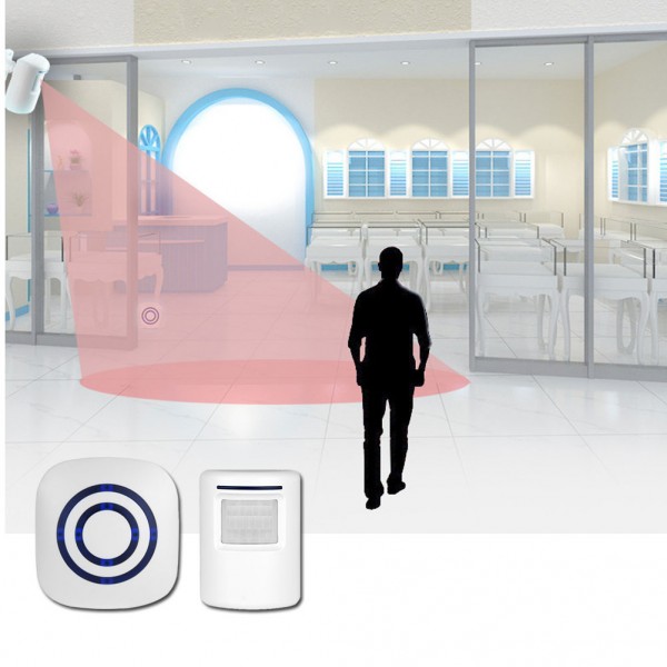 Infrared Wireless Doorbell Alert Secure Driveway Garage Motion Detector with PIR Sensor Alarm HG