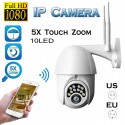 10LED 5X Zoom 1080P HD IP Security Camera WiFi Security Wireless Outdoor PTZ Waterproof Night Vision