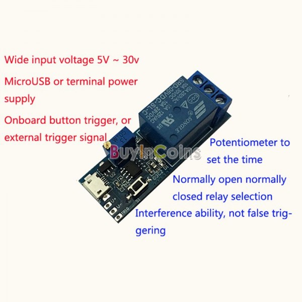 5V -30V Delay Relay Timer Module Trigger Delay Switch Micro USB Power Tool