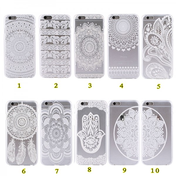 New Mandala Matte Floral Flower Clear Hard Case Cover for iPhone 6/6s 4.7"