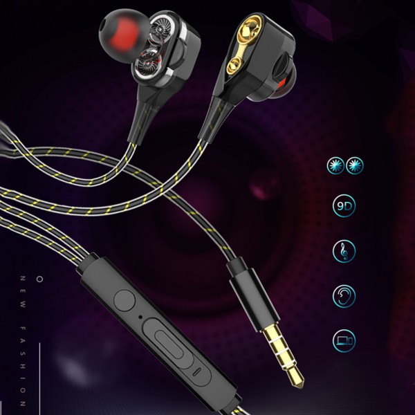 Earphone   3.5mm Noise Isolation Sport In-ear Earphone with Microphone and Subwoofer Earphone for Universal Mobile Phone