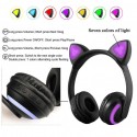 Wireless Bluetooth Stereo Gaming Headset Cat Ear LED Foldable Headphones W/ Mic