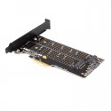 Dual Port NGFF M.2 B + M Key SSD to PCI Express PCI-E 4X Adapter Card