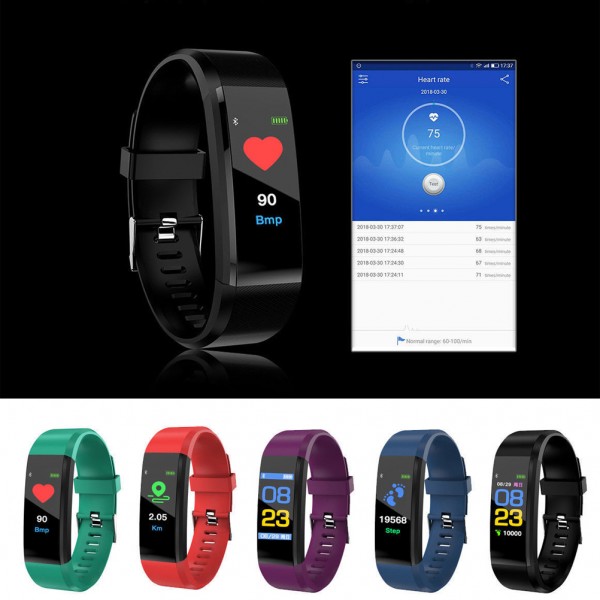 Bluetooth Smart Bracelet Wristband Sport Watch Heart Rate Blood Pressure Monitor for Samsung iPhone