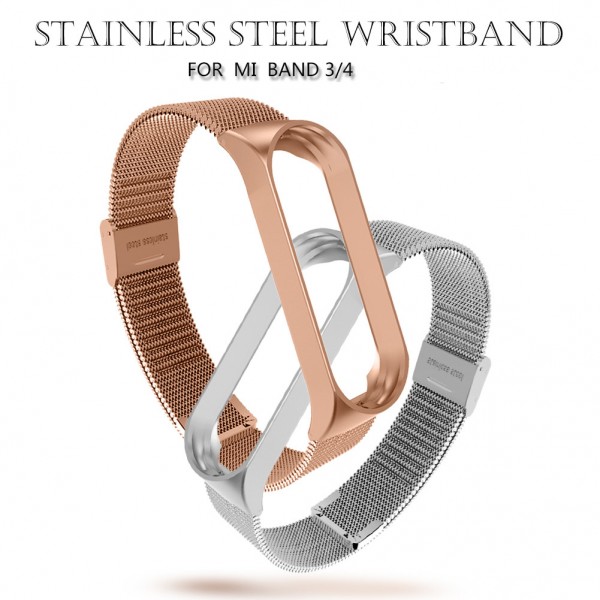 Mi Band 3/4 Strap Metal Screwless Stainless Steel For Xiaomi Mi Band 3/4  Strap Bracelet